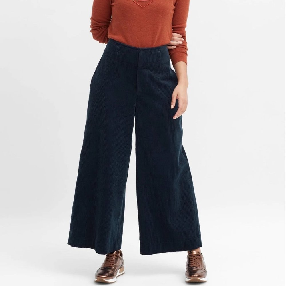 Elk - wide leg corduroy pant - Navy